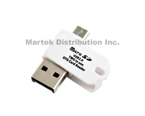 Lecteur de carte 2 dans 1 USB ou Carte microSD à Micro USB 2.0